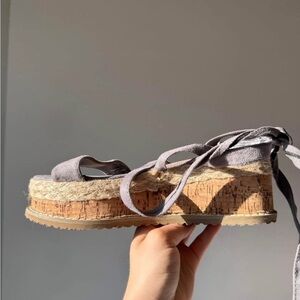 Blue strap espadrille sandals